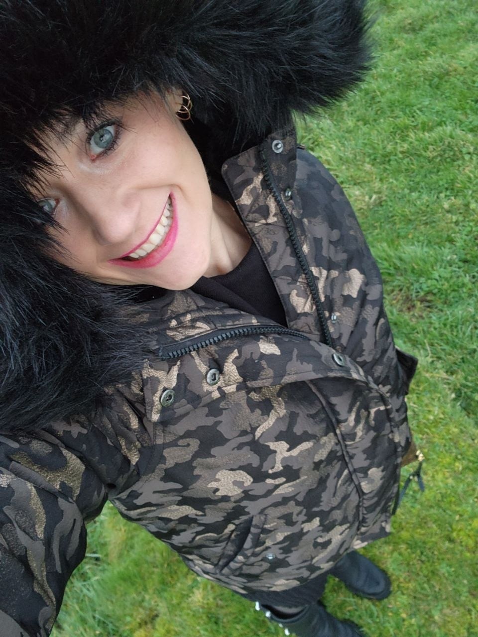 Wrapped up against the Irish cold by Lough Gur.